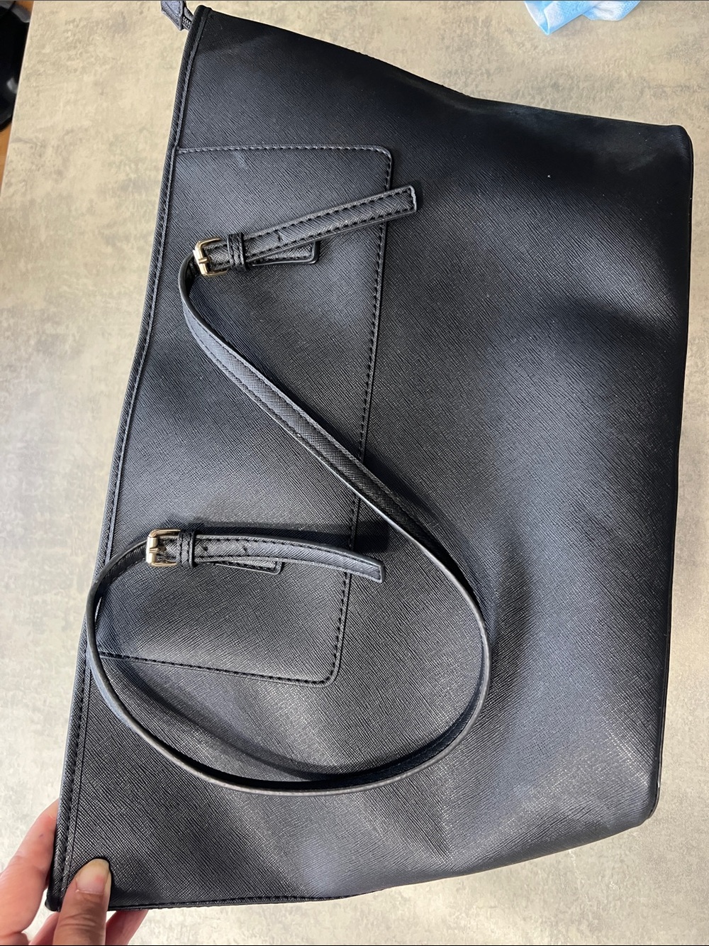 Aldo Black Saffiano Tote Bag